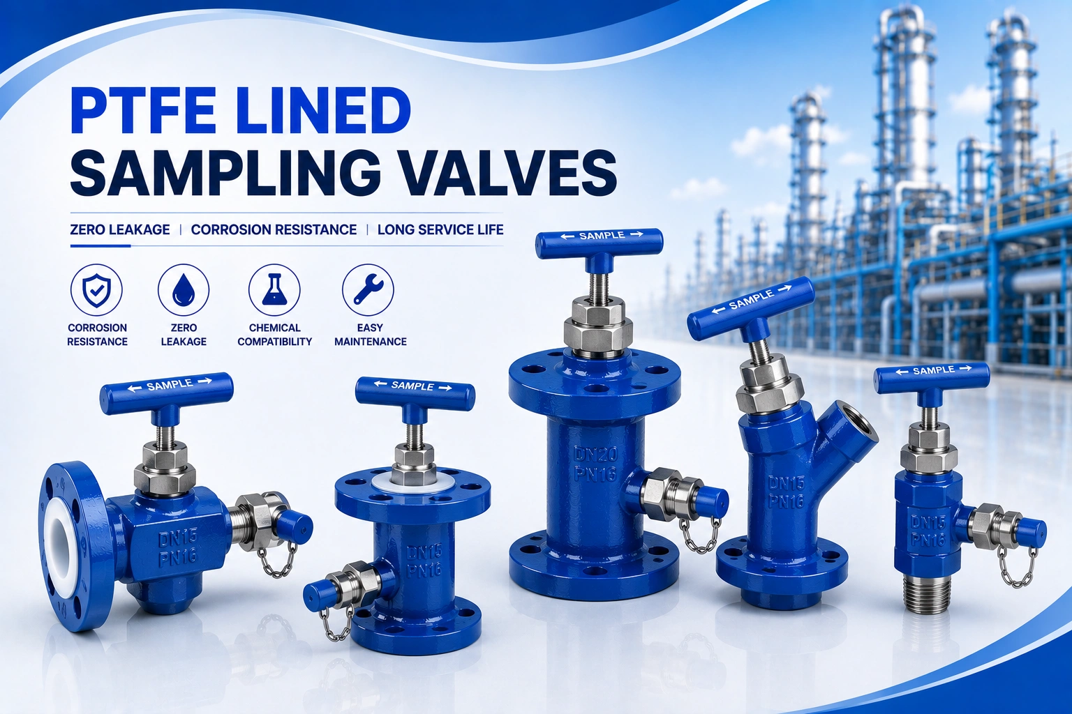 PTFE Lined Sampling valve